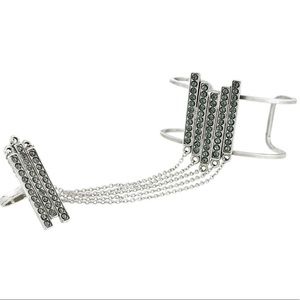 Antiqued Silver Designer Bracelet/Ring by Shameles